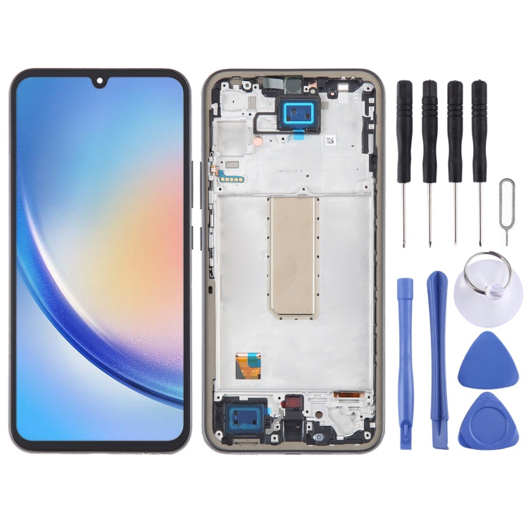 Original LCD Screen Digitizer Full Assembly with Frame, For Samsung Galaxy A25 SM-A256B, For Samsung Galaxy A15 5G SM-A156B, For Samsung Galaxy A35 SM-A356B, For Samsung Galaxy A05s SM-A057F, For Samsung Galaxy M14 SM-M146B...