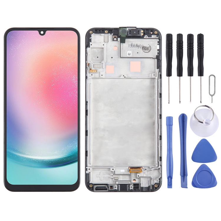 Original LCD Screen Digitizer Full Assembly with Frame, For Samsung Galaxy A25 SM-A256B, For Samsung Galaxy A15 5G SM-A156B, For Samsung Galaxy A35 SM-A356B, For Samsung Galaxy A05s SM-A057F, For Samsung Galaxy M14 SM-M146B...
