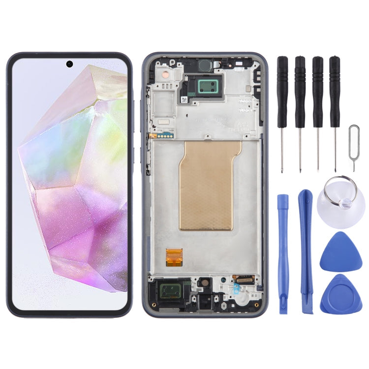 Original LCD Screen Digitizer Full Assembly with Frame, For Samsung Galaxy A25 SM-A256B, For Samsung Galaxy A15 5G SM-A156B, For Samsung Galaxy A35 SM-A356B, For Samsung Galaxy A05s SM-A057F, For Samsung Galaxy M14 SM-M146B...