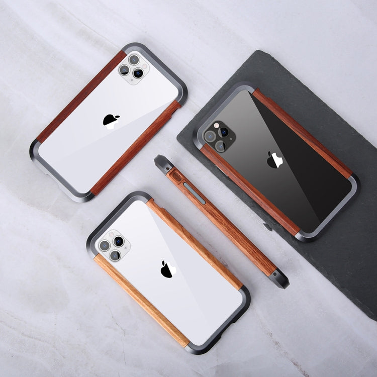 R-JUST Metal + Wood Frame Protective Case, For iPhone 11, For iPhone 11 Pro, For iPhone 11 Pro Max, For iPhone X / XS, For iPhone XS Max, For iPhone XR