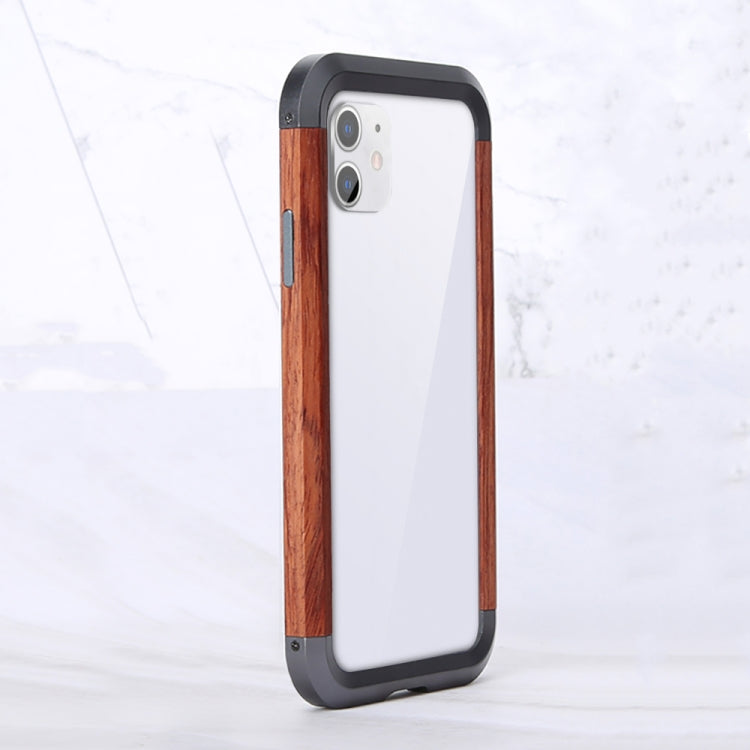 R-JUST Metal + Wood Frame Protective Case, For iPhone 11, For iPhone 11 Pro, For iPhone 11 Pro Max, For iPhone X / XS, For iPhone XS Max, For iPhone XR