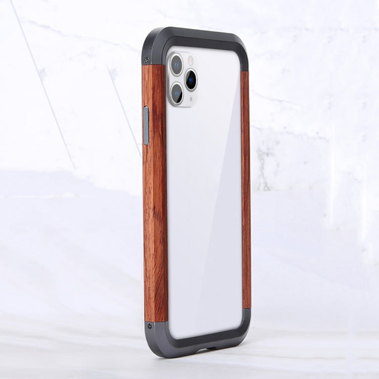 R-JUST Metal + Wood Frame Protective Case, For iPhone 11, For iPhone 11 Pro, For iPhone 11 Pro Max, For iPhone X / XS, For iPhone XS Max, For iPhone XR