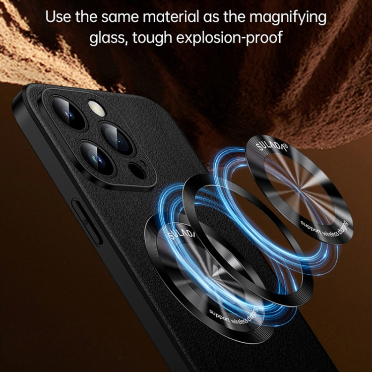 SULADA Microfiber Leather MagSafe Magnetic Phone Case, For iPhone 15, For iPhone 14 Plus, For iPhone 14