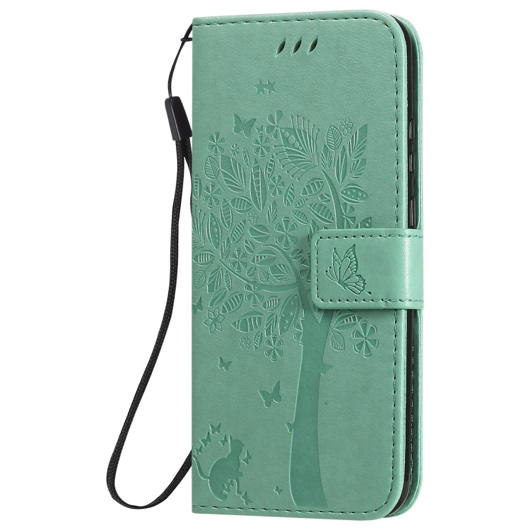 Tree & Cat Embossed Pattern Horizontal Flip Leather Case with Holder & Card Slots & Wallet & Lanyard, For Huawei Y6p, For Huawei Honor 9A