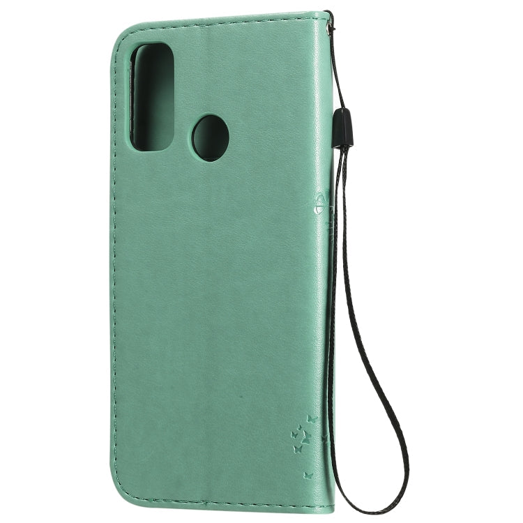 Tree & Cat Embossed Pattern Horizontal Flip Leather Case with Holder & Card Slots & Wallet & Lanyard, For Huawei Y6p, For Huawei Honor 9A