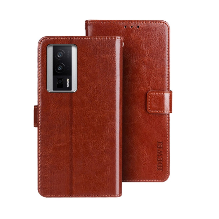 idewei Crazy Horse Texture Leather Phone Case, For Xiaomi Poco F5 Pro 5G, For Xiaomi Redmi Note 12S, For Xiaomi Redmi Note 12 4G Global