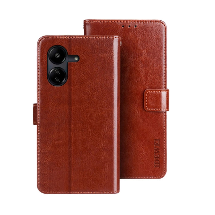 idewei Crazy Horse Texture Leather Phone Case, For Xiaomi Redmi 13C, For Xiaomi Redmi Note 13 Pro+ 5G, For Xiaomi Redmi Note 13 Pro 5G