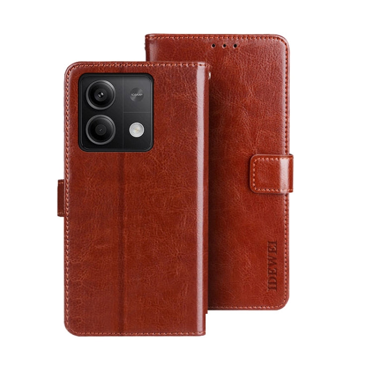 idewei Crazy Horse Texture Leather Phone Case, For Xiaomi Poco X6 Pro 5G, For Xiaomi Poco X6 5G, For Xiaomi Redmi Note 13 5G