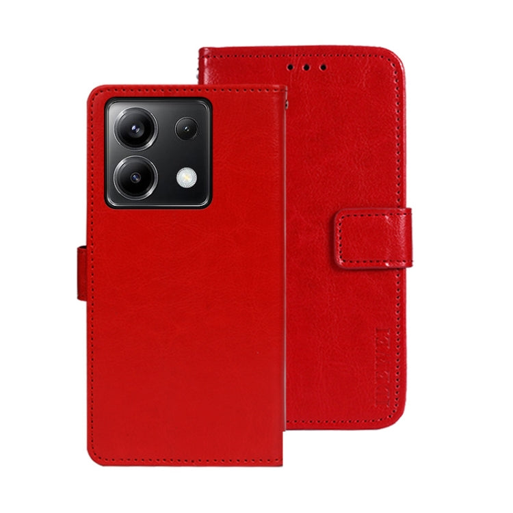 idewei Crazy Horse Texture Leather Phone Case, For Xiaomi Poco X6 Pro 5G, For Xiaomi Poco X6 5G, For Xiaomi Redmi Note 13 5G