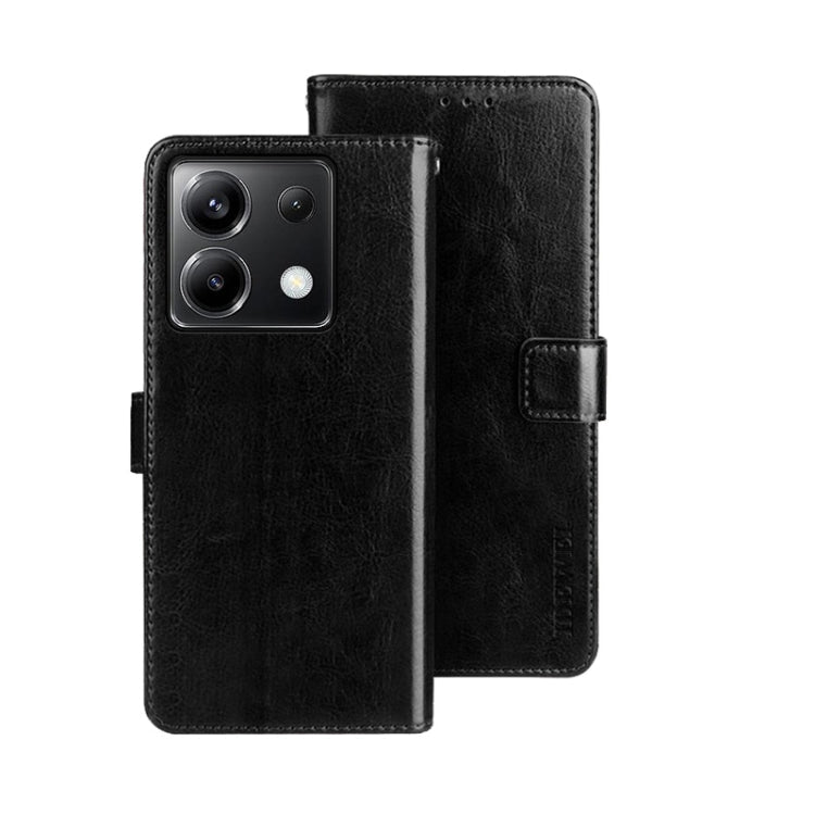idewei Crazy Horse Texture Leather Phone Case, For Xiaomi Poco X6 Pro 5G, For Xiaomi Poco X6 5G, For Xiaomi Redmi Note 13 5G