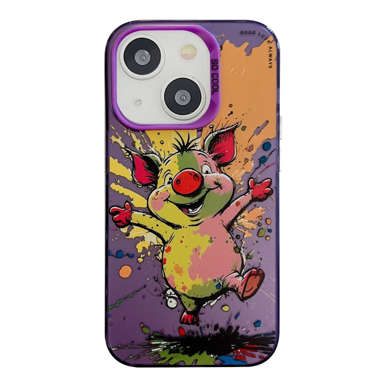 Animal Pattern Oil Painting Series PC + TPU Phone Case, For iPhone 14 Pro