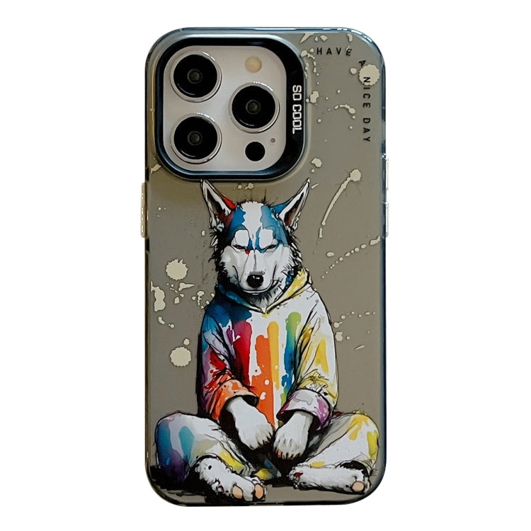 Animal Pattern Oil Painting Series PC + TPU Phone Case, For iPhone 15 Plus