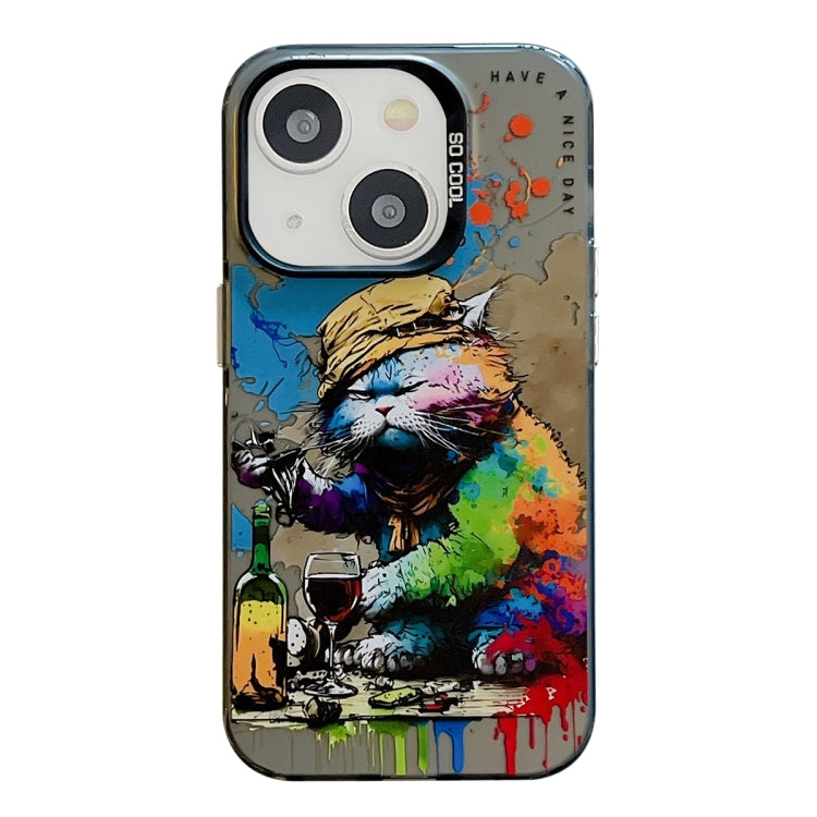 Animal Pattern Oil Painting Series PC + TPU Phone Case, For iPhone 14 Plus