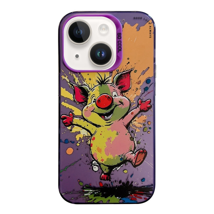 Animal Pattern Oil Painting Series PC + TPU Phone Case, For iPhone 14