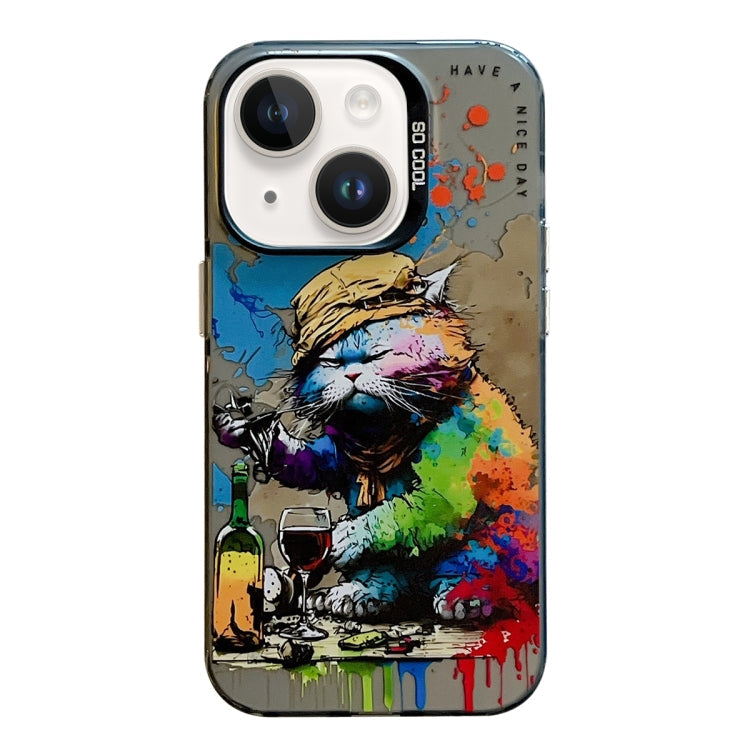 Animal Pattern Oil Painting Series PC + TPU Phone Case, For iPhone 14