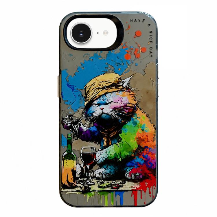 Animal Pattern Oil Painting Series PC + TPU Phone Case, For iPhone 13 Pro