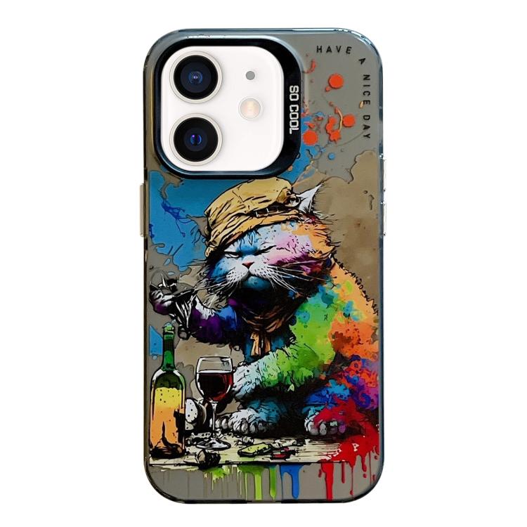 Animal Pattern Oil Painting Series PC + TPU Phone Case, For iPhone XS Max