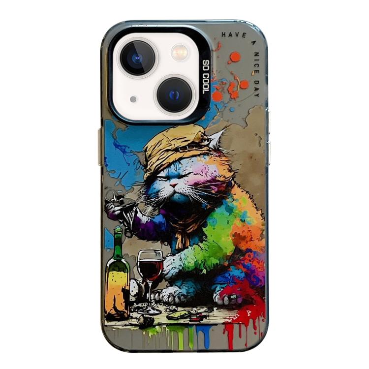 Animal Pattern Oil Painting Series PC + TPU Phone Case, For iPhone 12 Pro
