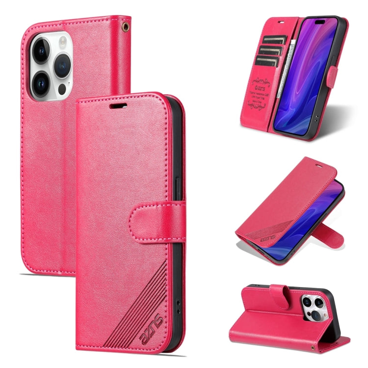 AZNS Sheepskin Texture Flip Leather Phone Case, For iPhone 15 Pro, For iPhone 15 Plus, For iPhone 15
