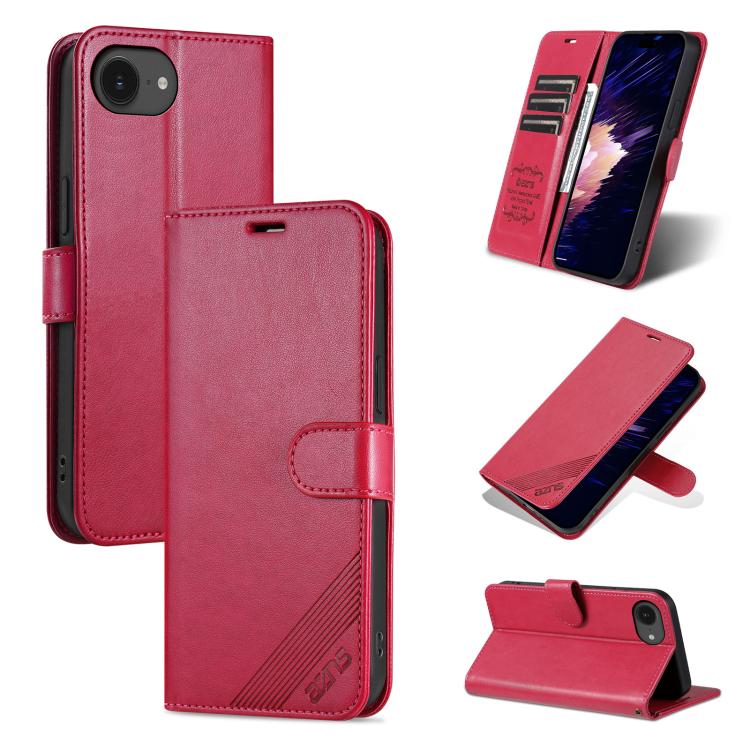 AZNS Sheepskin Texture Flip Leather Phone Case, For iPhone 17e / 16e, For iPhone 17 Pro Max, For iPhone 17 Pro, For iPhone 17, For iPhone Air, For iPhone 16 Pro Max, For iPhone 16 Pro, For iPhone 15 Pro Max