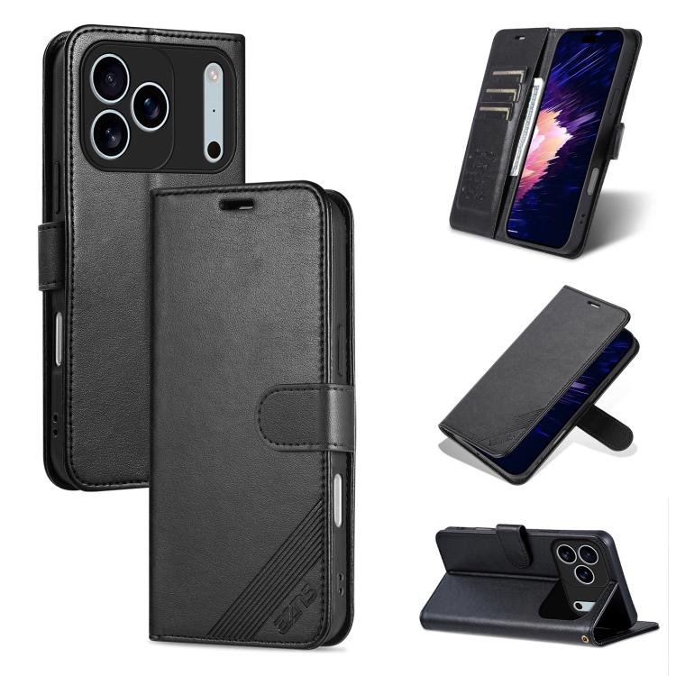 AZNS Sheepskin Texture Flip Leather Phone Case, For iPhone 17e / 16e, For iPhone 17 Pro Max, For iPhone 17 Pro, For iPhone 17, For iPhone Air, For iPhone 16 Pro Max, For iPhone 16 Pro, For iPhone 15 Pro Max