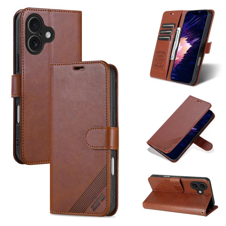 AZNS Sheepskin Texture Flip Leather Phone Case, For iPhone 17e / 16e, For iPhone 17 Pro Max, For iPhone 17 Pro, For iPhone 17, For iPhone Air, For iPhone 16 Pro Max, For iPhone 16 Pro, For iPhone 15 Pro Max