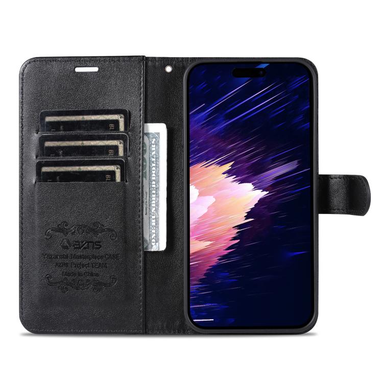 AZNS Sheepskin Texture Flip Leather Phone Case, For iPhone 17e / 16e, For iPhone 17 Pro Max, For iPhone 17 Pro, For iPhone 17, For iPhone Air, For iPhone 16 Pro Max, For iPhone 16 Pro, For iPhone 15 Pro Max
