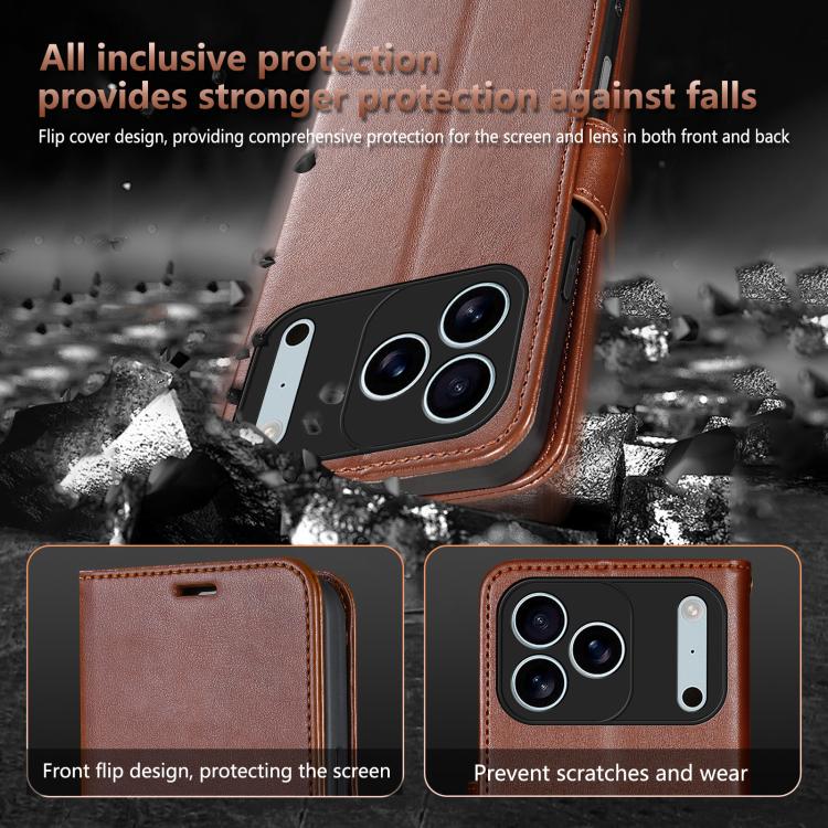 AZNS Sheepskin Texture Flip Leather Phone Case, For iPhone 17e / 16e, For iPhone 17 Pro Max, For iPhone 17 Pro, For iPhone 17, For iPhone Air, For iPhone 16 Pro Max, For iPhone 16 Pro, For iPhone 15 Pro Max