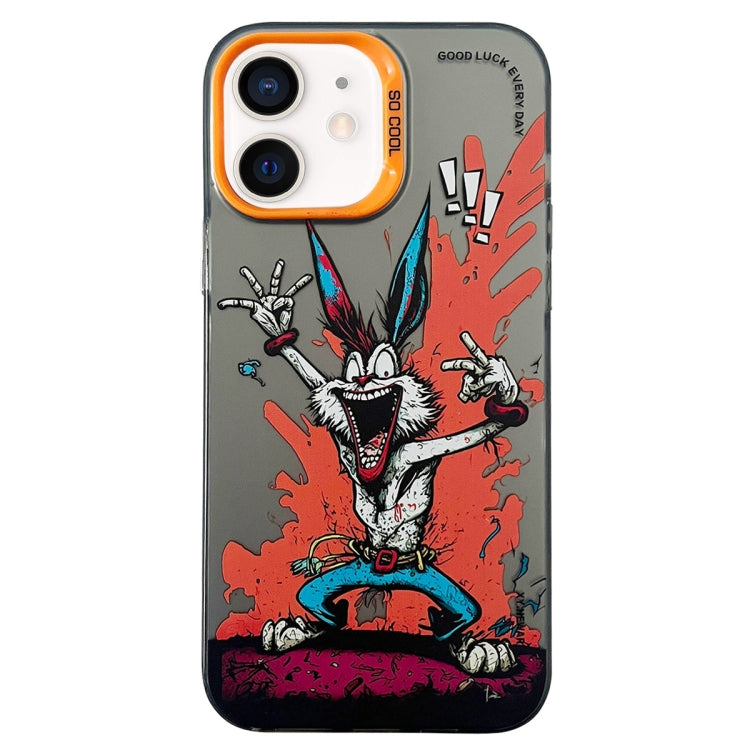 Double Layer Color Silver Series Animal Oil Painting Phone Case, For iPhone 12