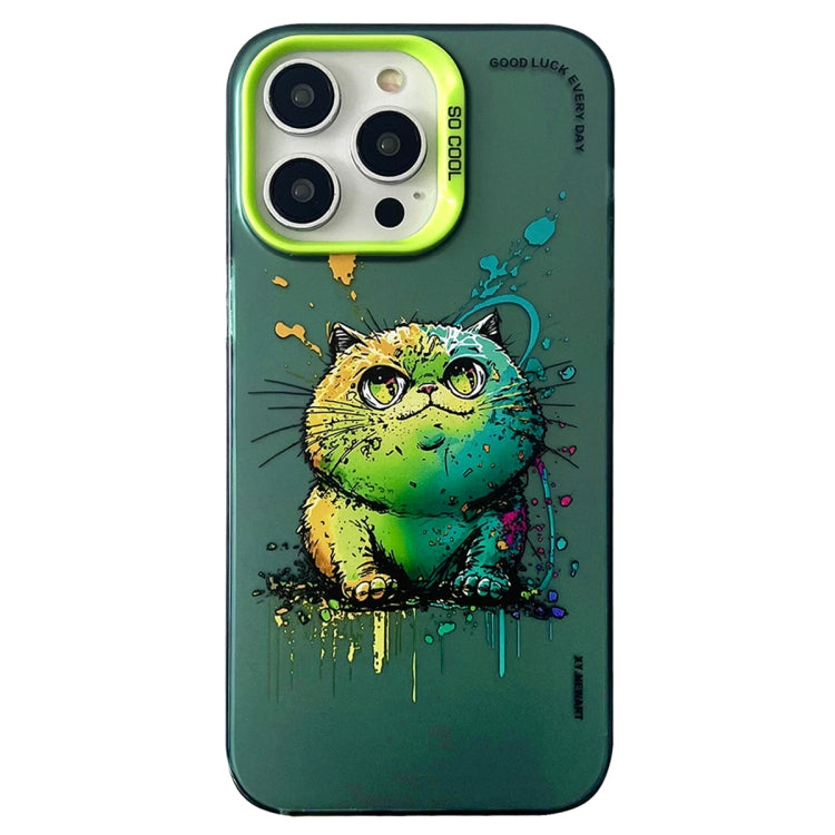 Double Layer Color Silver Series Animal Oil Painting Phone Case, For iPhone 12 Pro Max