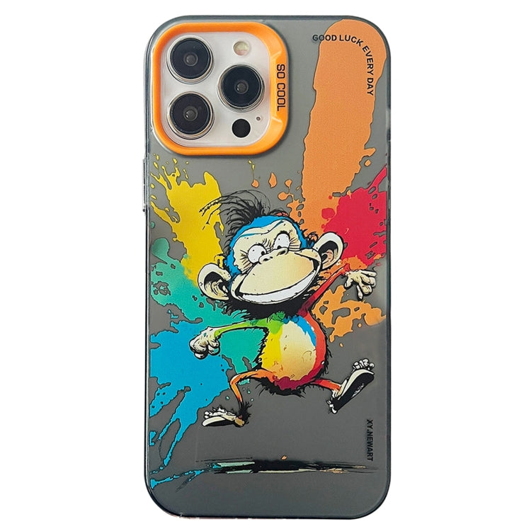 Double Layer Color Silver Series Animal Oil Painting Phone Case, For iPhone 12 Pro