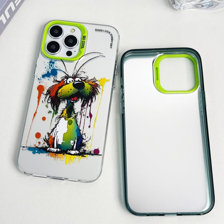 Double Layer Color Silver Series Animal Oil Painting Phone Case, For iPhone 12 Pro Max