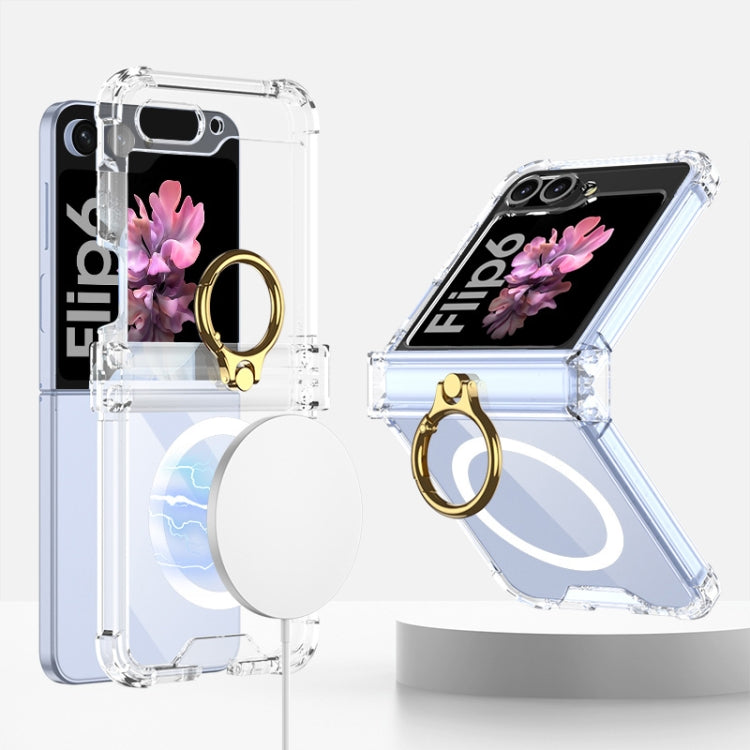 GKK MagSafe Airbag Hinge Shockproof Phone Case with Ring Holder, For Samsung Galaxy Z Flip5