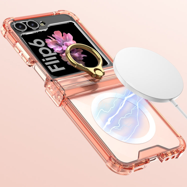 GKK MagSafe Airbag Hinge Shockproof Phone Case with Ring Holder, For Samsung Galaxy Z Flip5