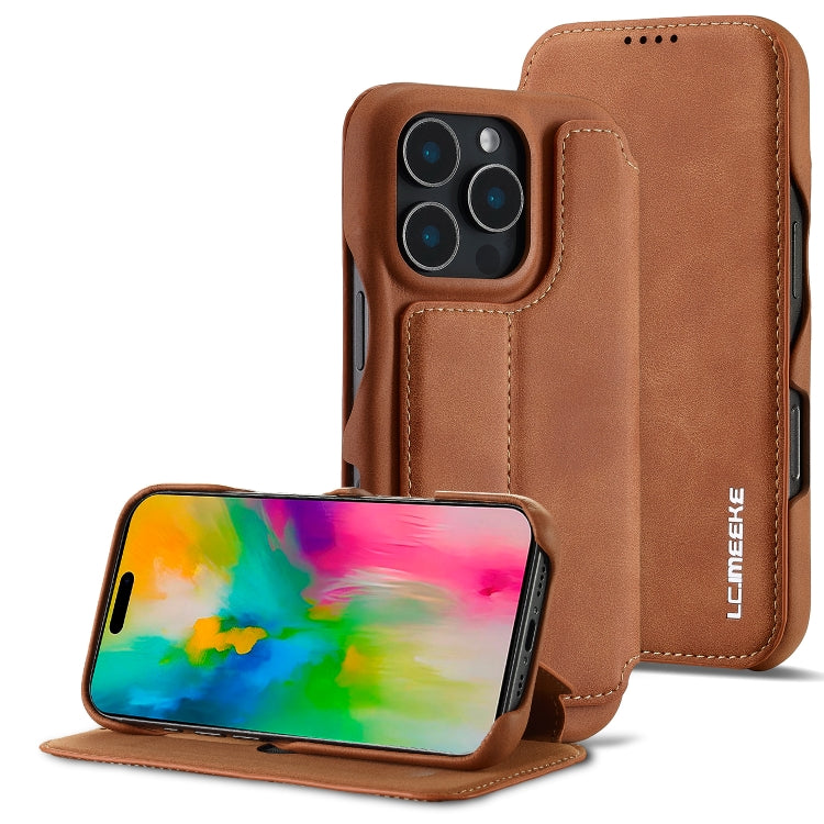 LC.IMEEKE Hon Ancient Series Flip Leather Phone Case, For iPhone 16 Pro Max, For iPhone 16 Pro, For iPhone 16 Plus, For iPhone 16