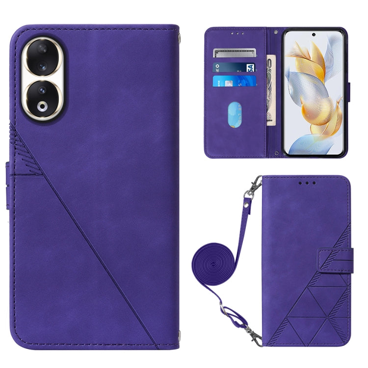 Crossbody 3D Embossed Flip Leather Phone Case, For Honor 90, For Honor Magic5 Pro