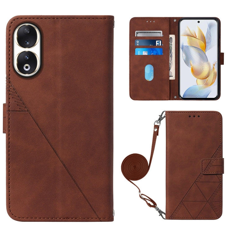 Crossbody 3D Embossed Flip Leather Phone Case, For Honor 90, For Honor Magic5 Pro