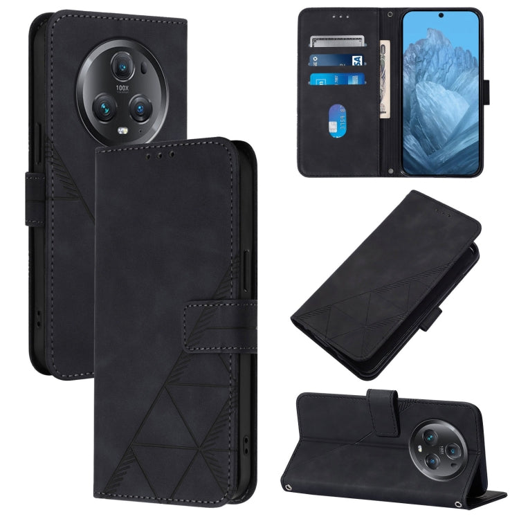 Crossbody 3D Embossed Flip Leather Phone Case, For Honor 90, For Honor Magic5 Pro