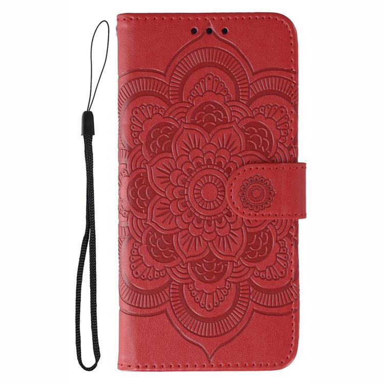 Sun Mandala Embossing Leather Phone Case, For iPhone 17, For iPhone Air, For iPhone 15 Pro Max