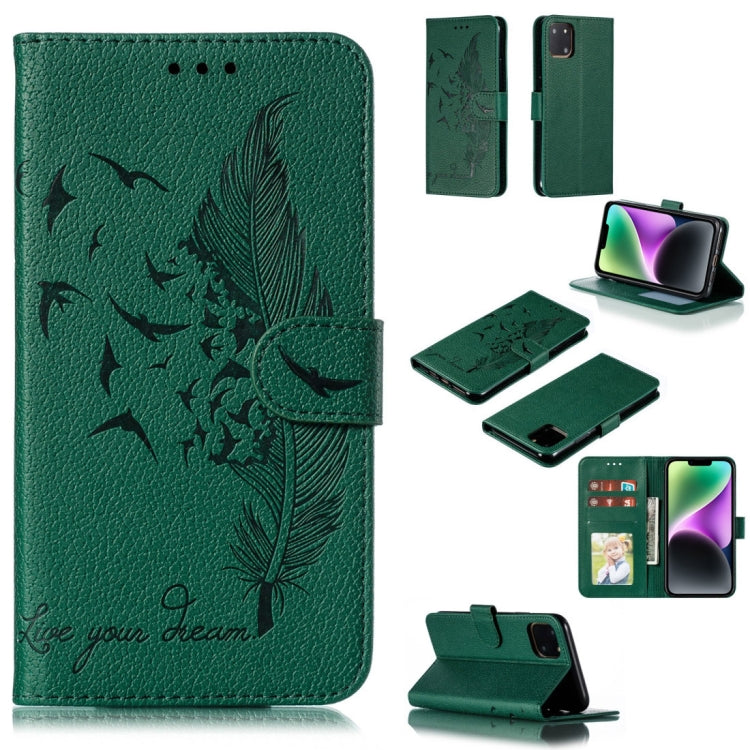 Feather Pattern Litchi Texture Leather Phone Case, For iPhone 15 Pro Max, For iPhone 15 Pro, For iPhone 15 Plus, For iPhone 15