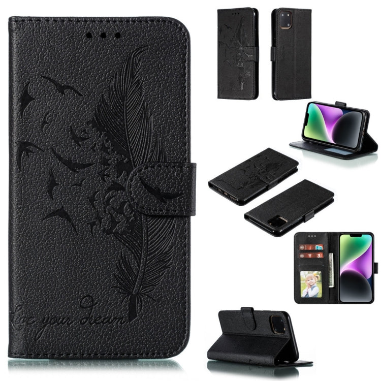 Feather Pattern Litchi Texture Leather Phone Case, For iPhone 15 Pro Max, For iPhone 15 Pro, For iPhone 15 Plus, For iPhone 15