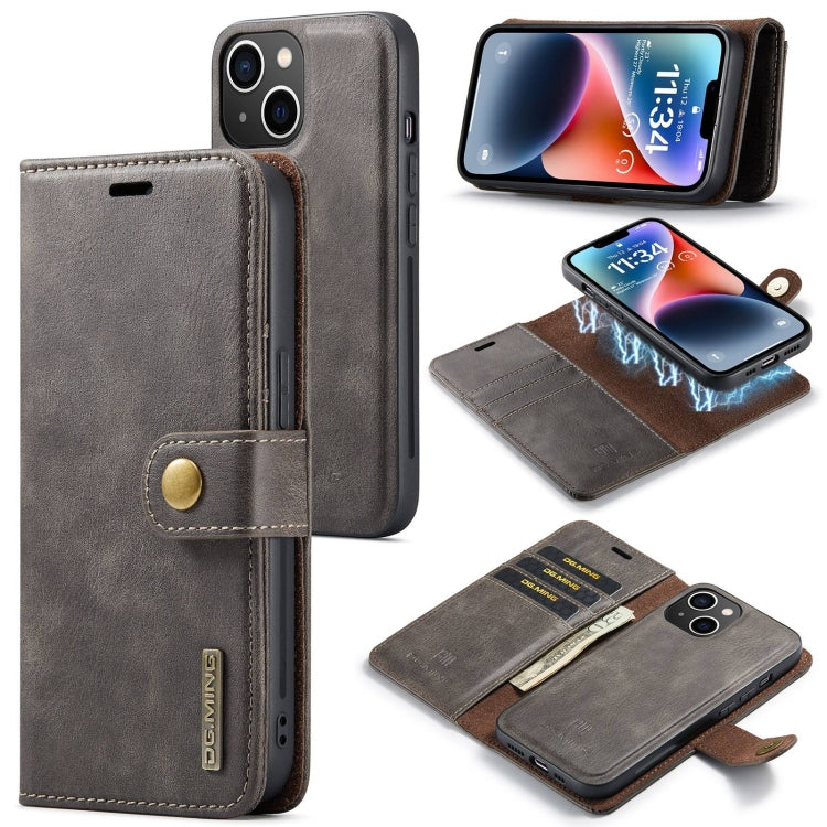 DG.MING Crazy Horse Texture Detachable Magnetic Leather Phone Case, For iPhone 16, For iPhone 15 Pro Max, For iPhone 15 Pro, For iPhone 15 Plus