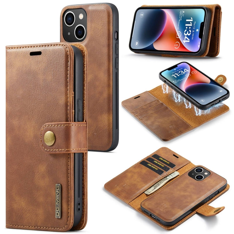 DG.MING Crazy Horse Texture Detachable Magnetic Leather Phone Case, For iPhone 16, For iPhone 15 Pro Max, For iPhone 15 Pro, For iPhone 15 Plus