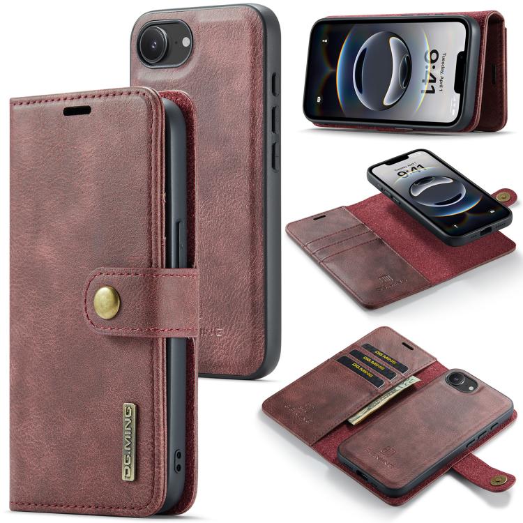 DG.MING Crazy Horse Texture Detachable Magnetic Leather Phone Case, For iPhone 17e / 16e, For iPhone 17 Pro Max, For iPhone 17 Pro, For iPhone 17