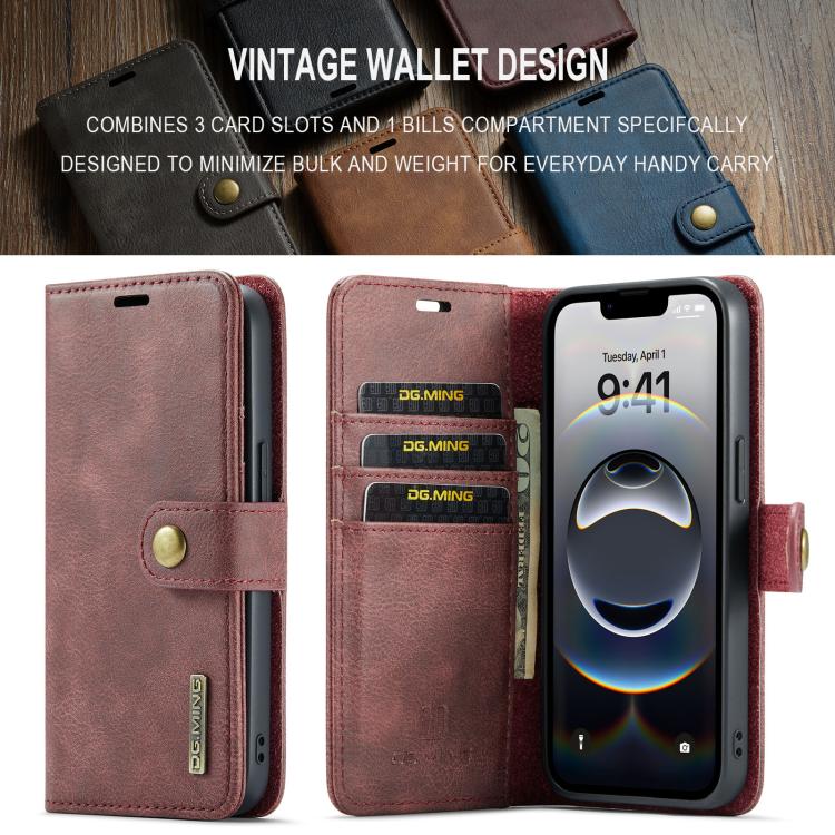DG.MING Crazy Horse Texture Detachable Magnetic Leather Phone Case, For iPhone 17e / 16e, For iPhone 17 Pro Max, For iPhone 17 Pro, For iPhone 17