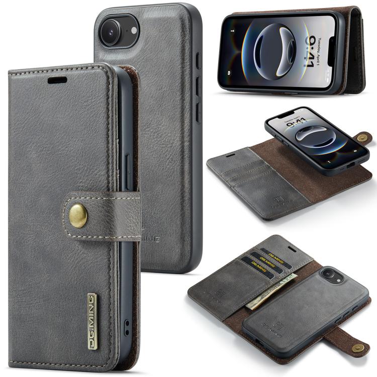 DG.MING Crazy Horse Texture Detachable Magnetic Leather Phone Case, For iPhone 17e / 16e, For iPhone 17 Pro Max, For iPhone 17 Pro, For iPhone 17