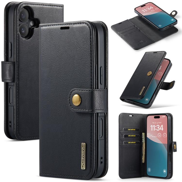 DG.MING Crazy Horse Texture Detachable Magnetic Leather Phone Case, For iPhone 17e / 16e, For iPhone 17 Pro Max, For iPhone 17 Pro, For iPhone 17