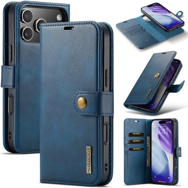 DG.MING Crazy Horse Texture Detachable Magnetic Leather Phone Case, For iPhone 17e / 16e, For iPhone 17 Pro Max, For iPhone 17 Pro, For iPhone 17