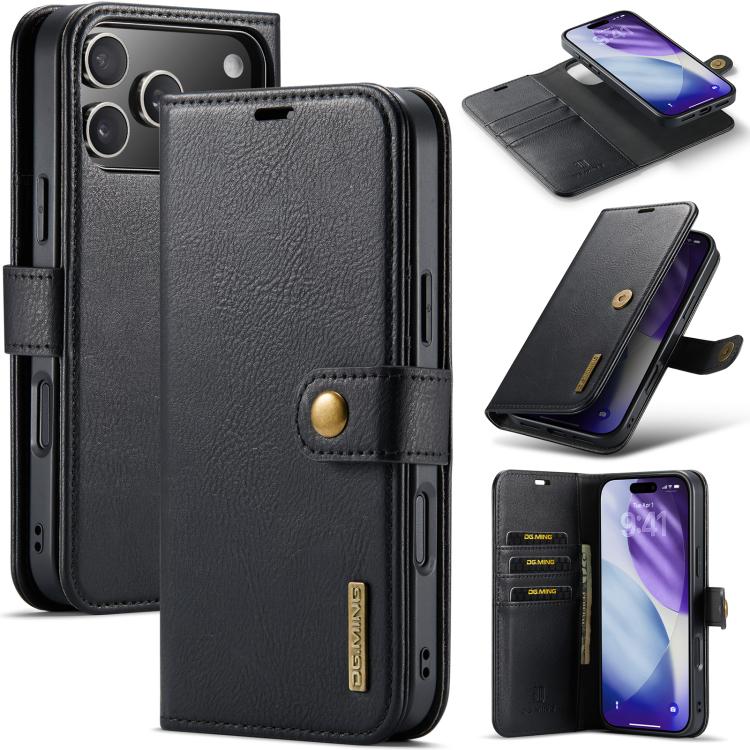 DG.MING Crazy Horse Texture Detachable Magnetic Leather Phone Case, For iPhone 17e / 16e, For iPhone 17 Pro Max, For iPhone 17 Pro, For iPhone 17
