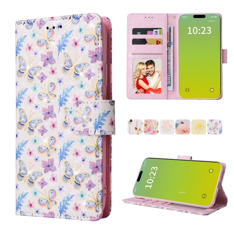 Bronzing Painting RFID Leather Case, For iPhone 16, For iPhone 15 Pro Max, For iPhone 15 Pro, For iPhone 15 Plus